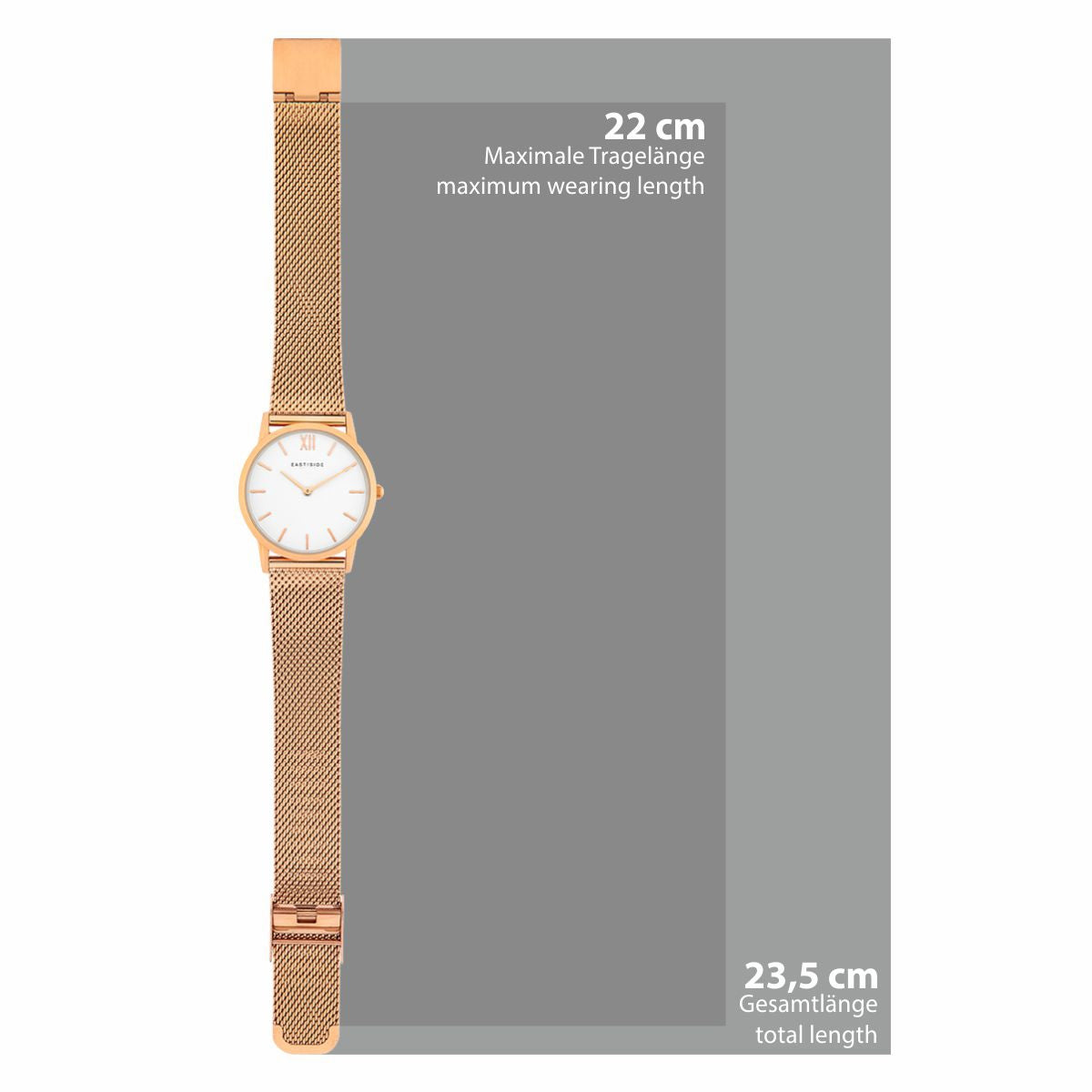 Damen Quarzuhr roségold Edelstahl roségold