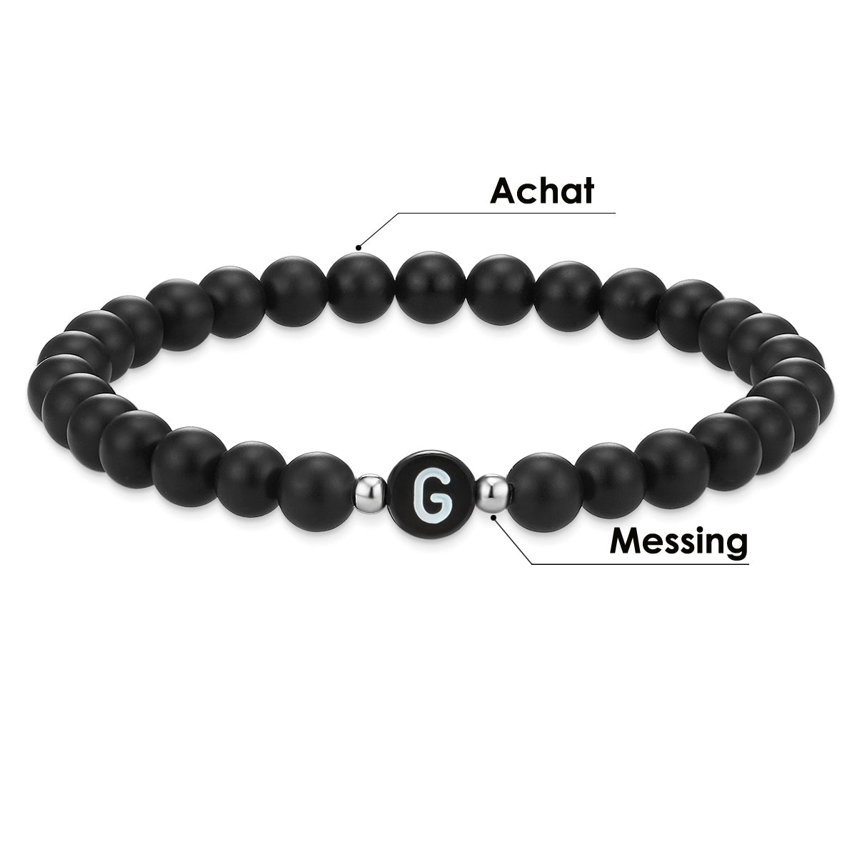 Armband Achat schwarz