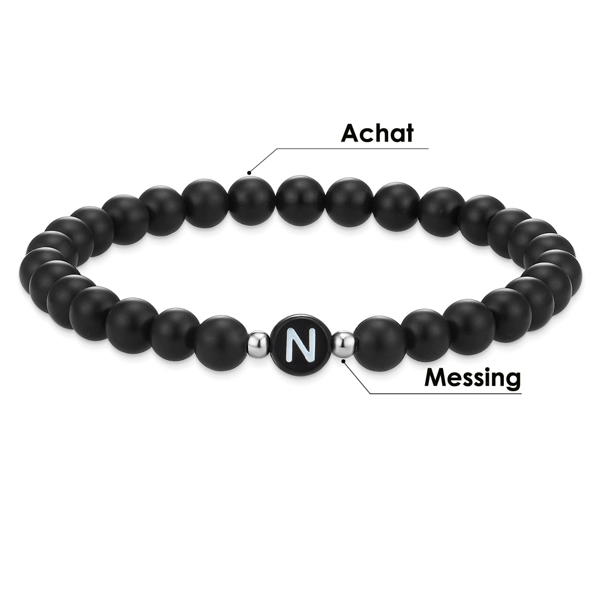 Armband Achat schwarz