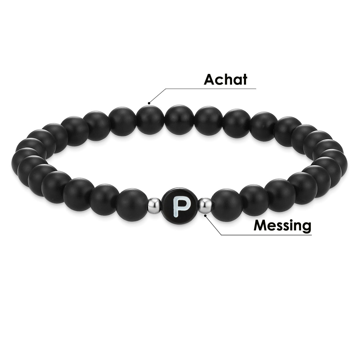 Armband Achat schwarz