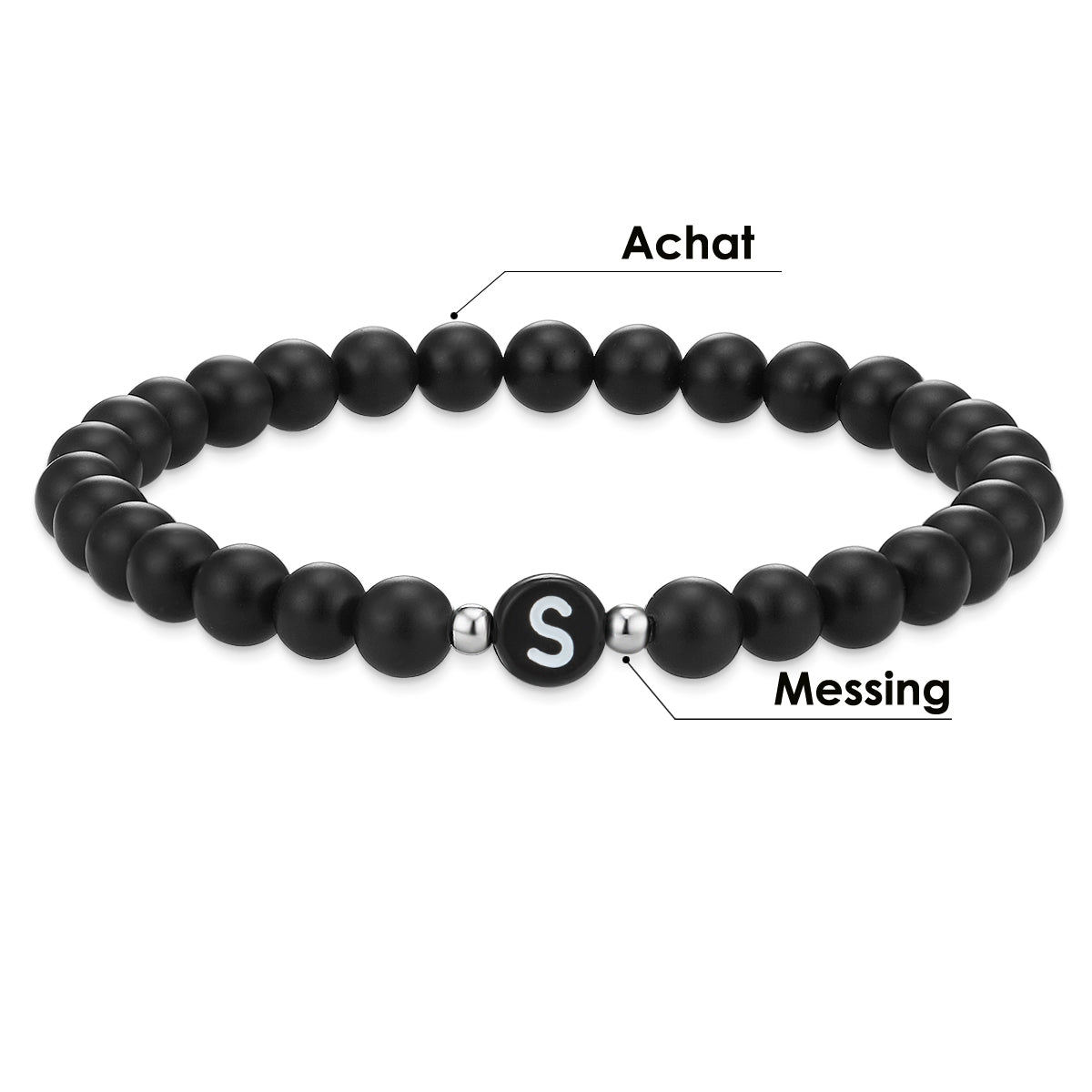 Armband Achat schwarz