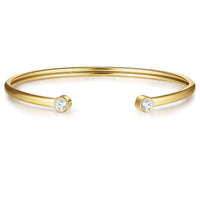 Armreif Edelstahl gelbgold Zirkonia weiß