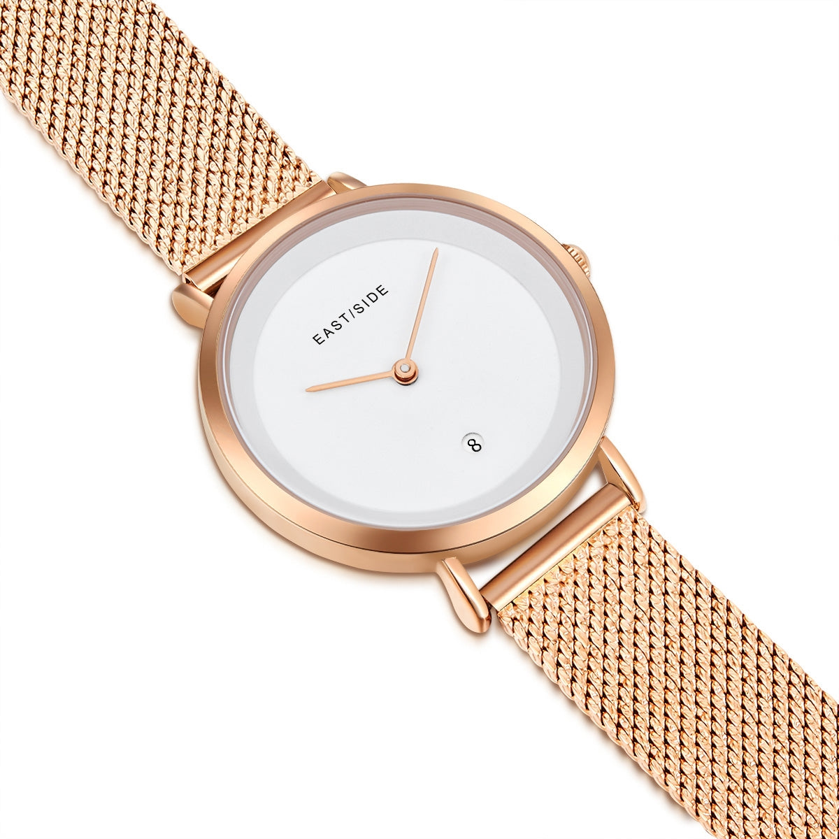 Damen Quarzuhr roségold Edelstahl roségold