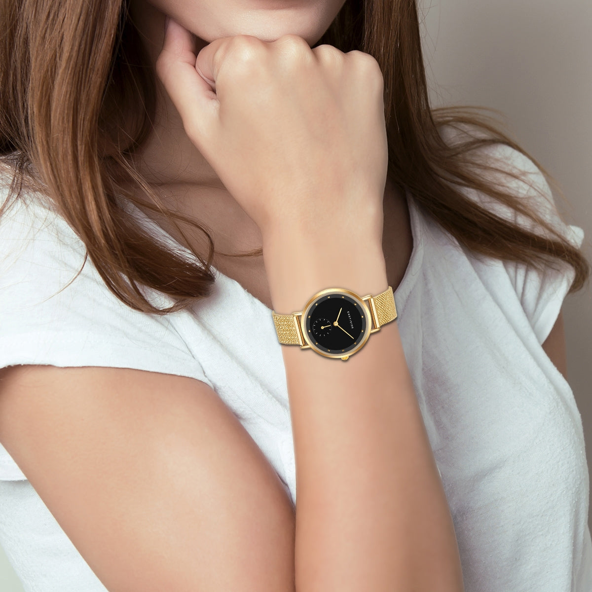 Damen Quarzuhr gelbgold Edelstahl gelbgold
