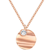 Kette mit Anhänger Edelstahl roségold Zirkonia weiß