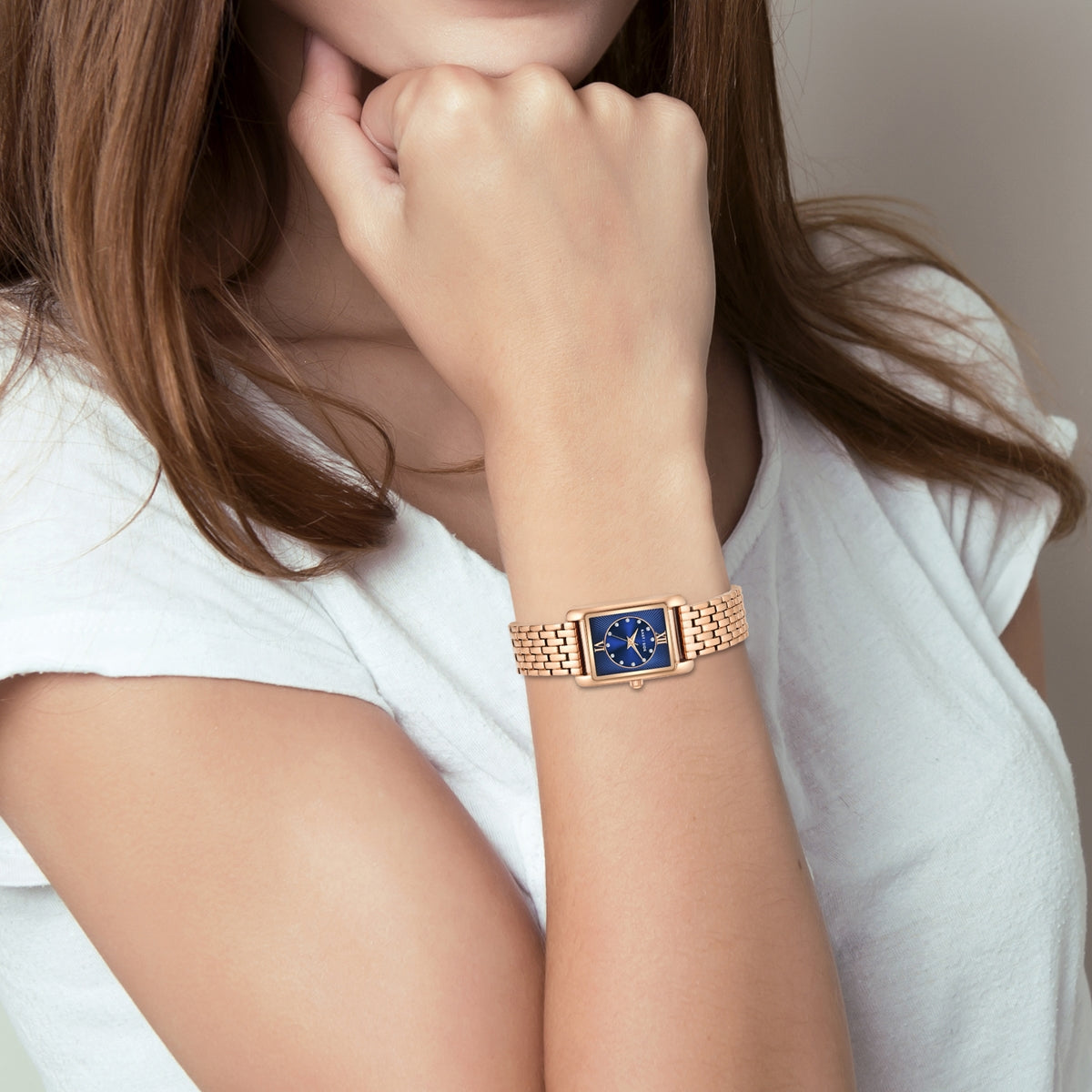 Damen Quarzuhr roségold Metall-Legierung roségold