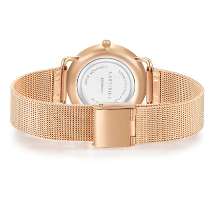 Damen Quarzuhr roségold Edelstahl roségold