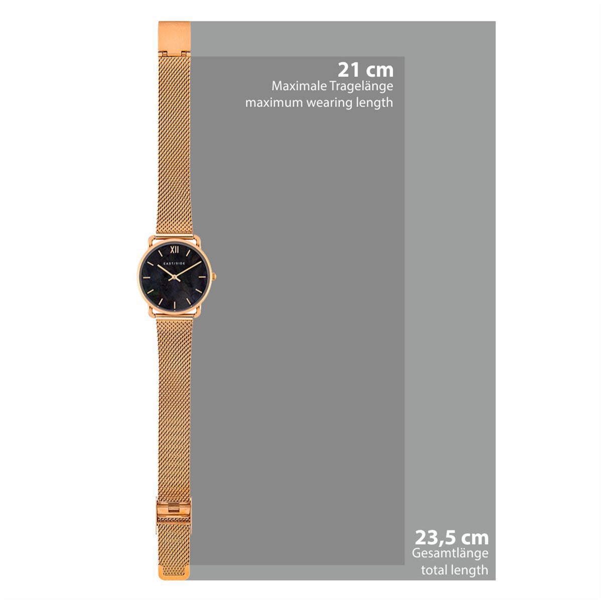 Damen Quarzuhr roségold Edelstahl roségold