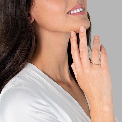 Ring Edelstahl roségold  Zirkonia weiß