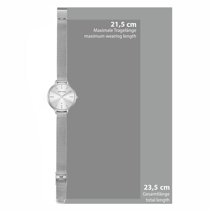 Damen Quarzuhr silber Edelstahl silber