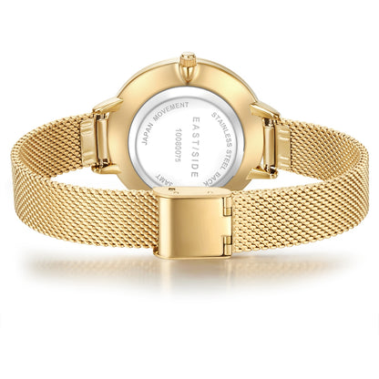 Damen Quarzuhr gelbgold Edelstahl gelbgold