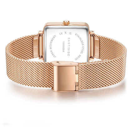 Damen Quarzuhr roségold Edelstahl roségold