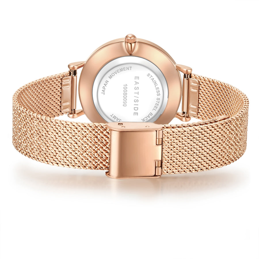 Damen Quarzuhr roségold Edelstahl roségold