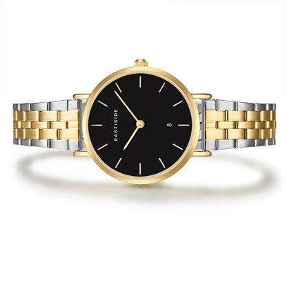 Damen Quarzuhr gelbgold Edelstahl silber/gelbgold