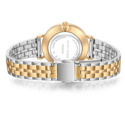 Damen Quarzuhr gelbgold Edelstahl silber/gelbgold