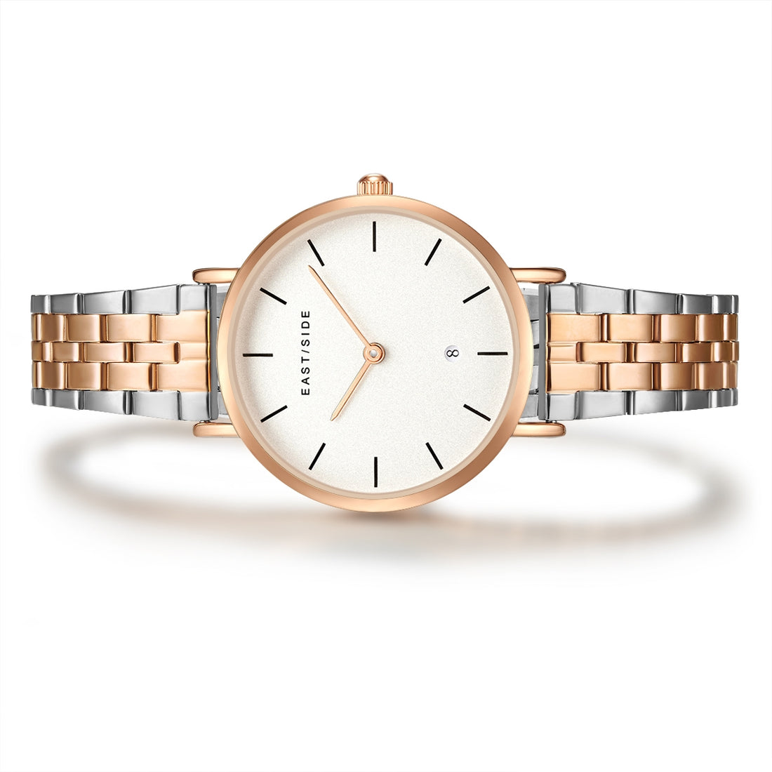Damen Quarzuhr roségold Edelstahl silber/roségold