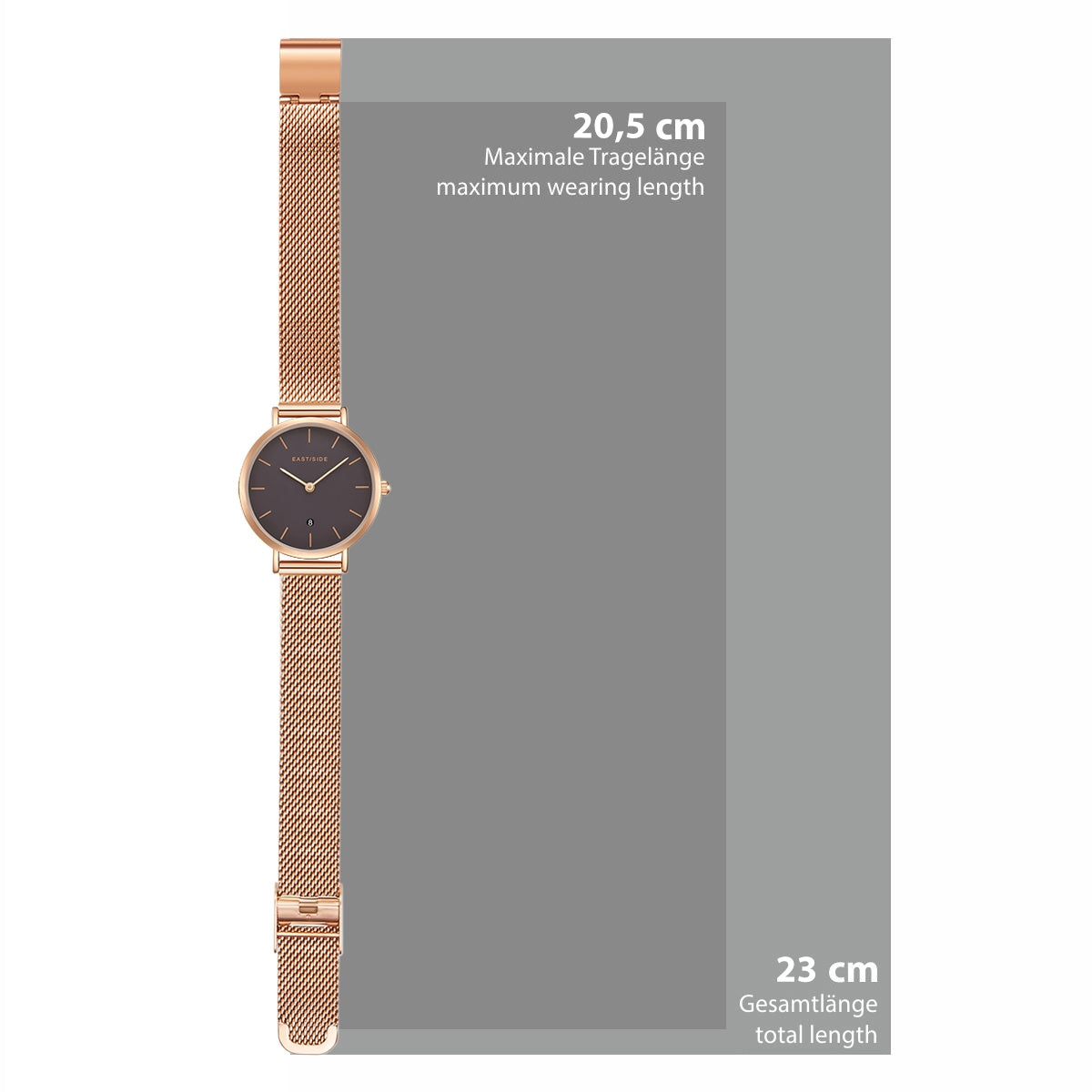 Damen Quarzuhr roségold Edelstahl roségold