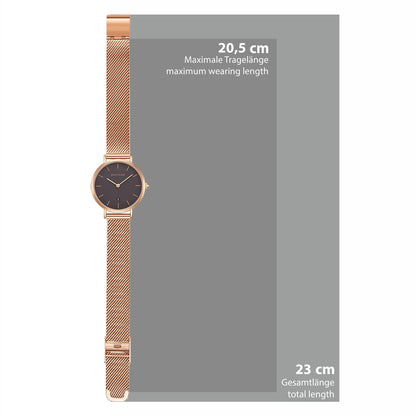 Damen Quarzuhr roségold Edelstahl roségold