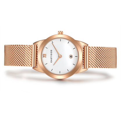 Damen Quarzuhr roségold Edelstahl roségold