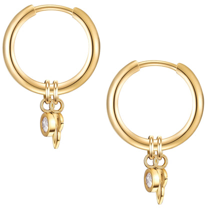 Creolen Edelstahl gelbgold Preciosa weiß