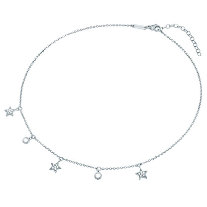 Kette mit Anhänger Edelstahl Preciosa weiß