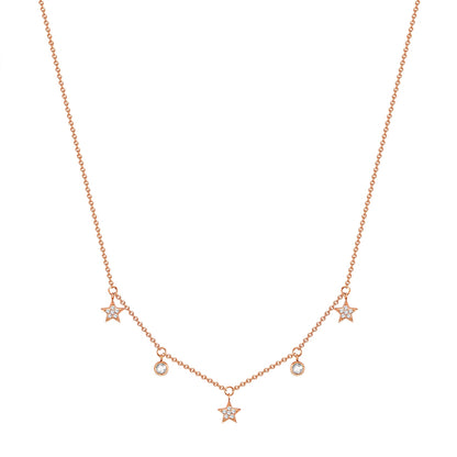 Kette mit Anhänger Edelstahl roségold Preciosa weiß