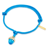 Armband Edelstahl gelbgold Textil (blau) Preciosa weiß Glas blau