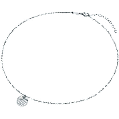 Kette mit Anhänger Edelstahl Zirkonia weiß