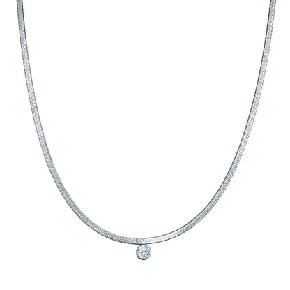 Kette mit Anhänger Edelstahl Zikonia weiß