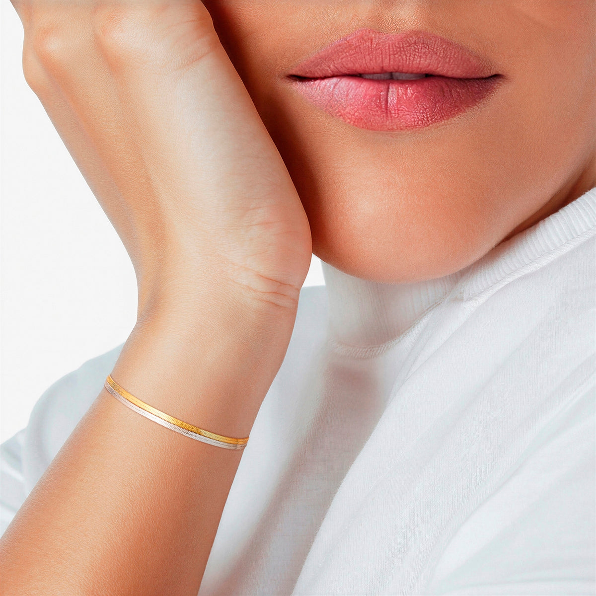 Armband Edelstahl bicolor