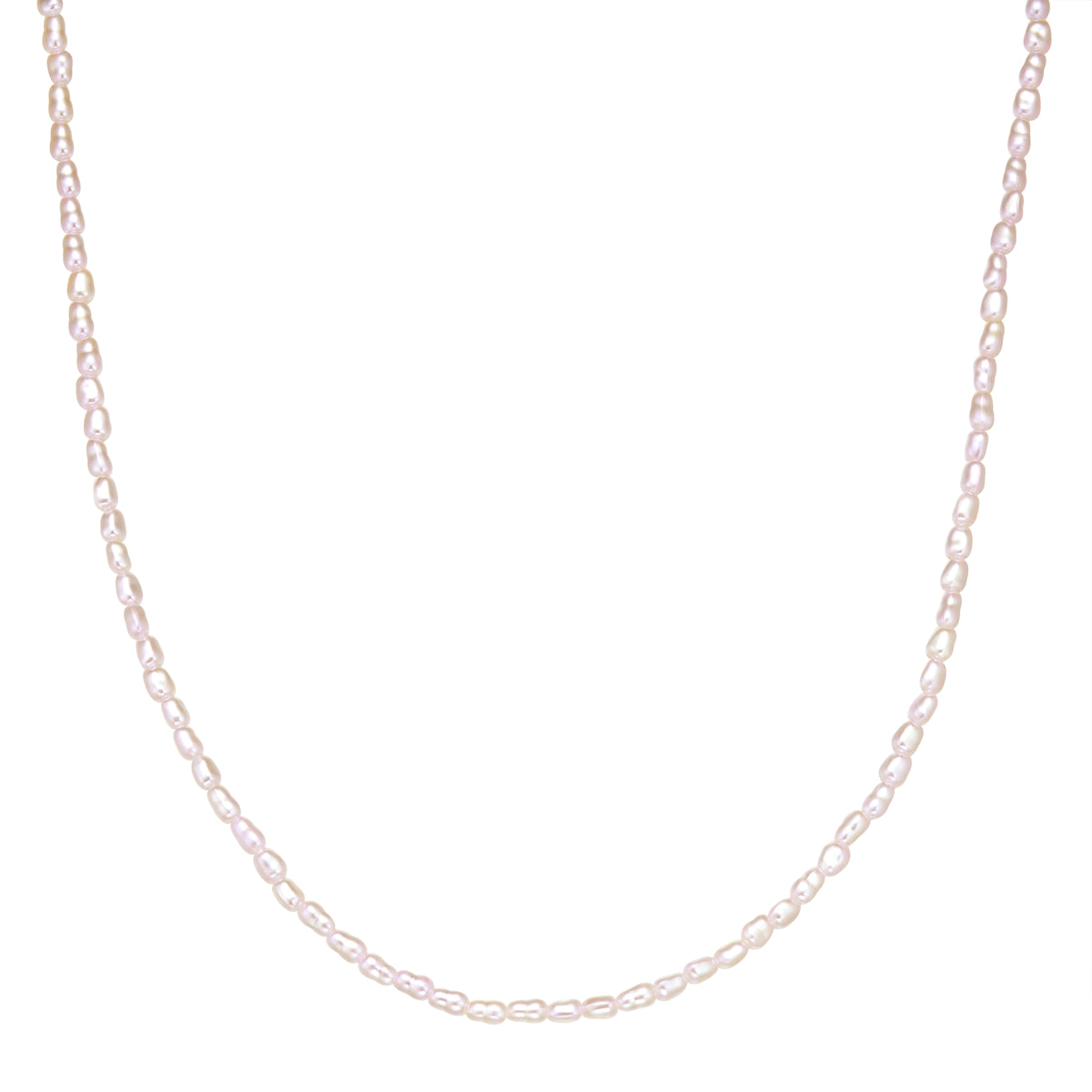 Kette Edelstahl gelbgold Perle (synth.) weiß