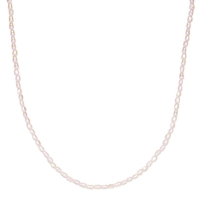 Kette Edelstahl gelbgold Perle (synth.) weiß