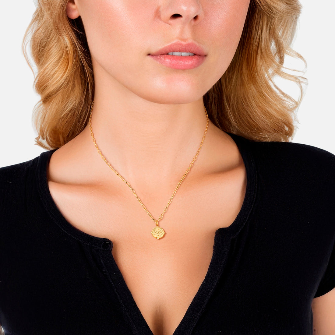 Kette mit Anhänger Edelstahl gelbgold