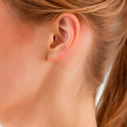 Ohrstecker Edelstahl gelbgold Zirkonia weiß