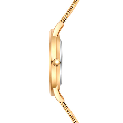 Damen Quarzuhr gelbgold Edelstahl gelbgold