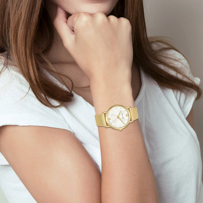 Damen Quarzuhr gelbgold Edelstahl gelbgold