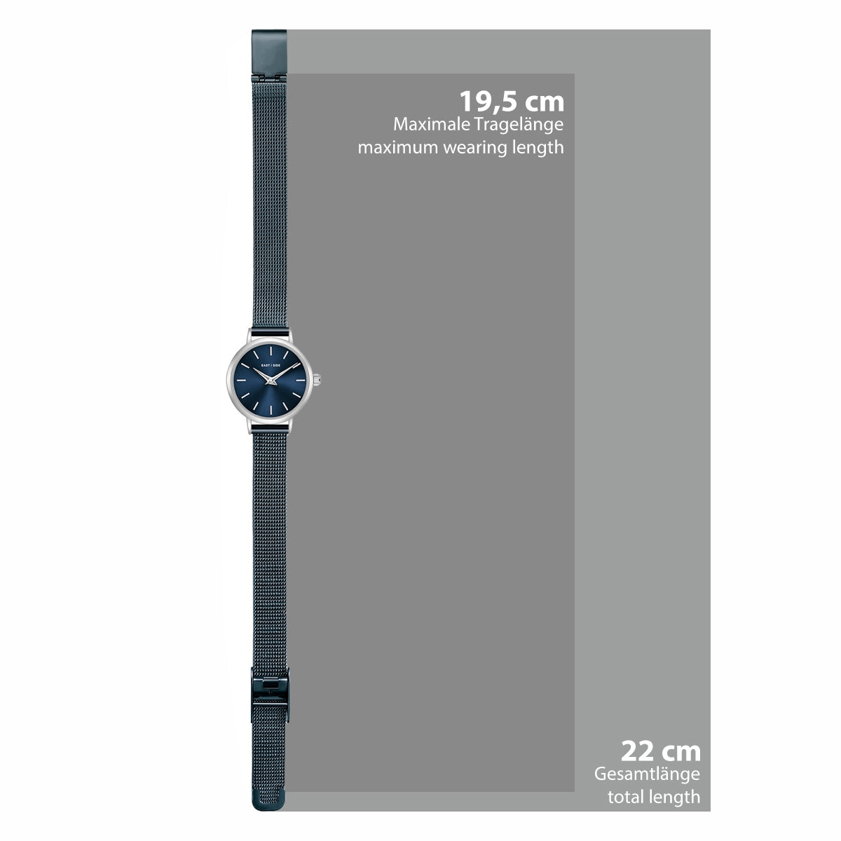 Damen Quarzuhr silber Edelstahl blau