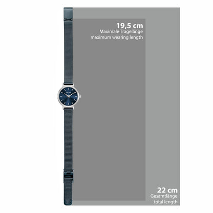 Damen Quarzuhr silber Edelstahl blau