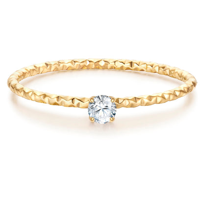 Ring Edelstahl gelbgold Zirkonia weiß