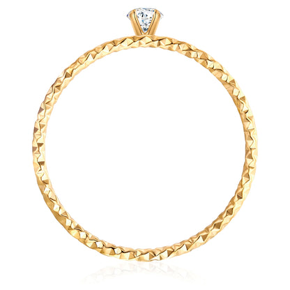 Ring Edelstahl gelbgold Zirkonia weiß