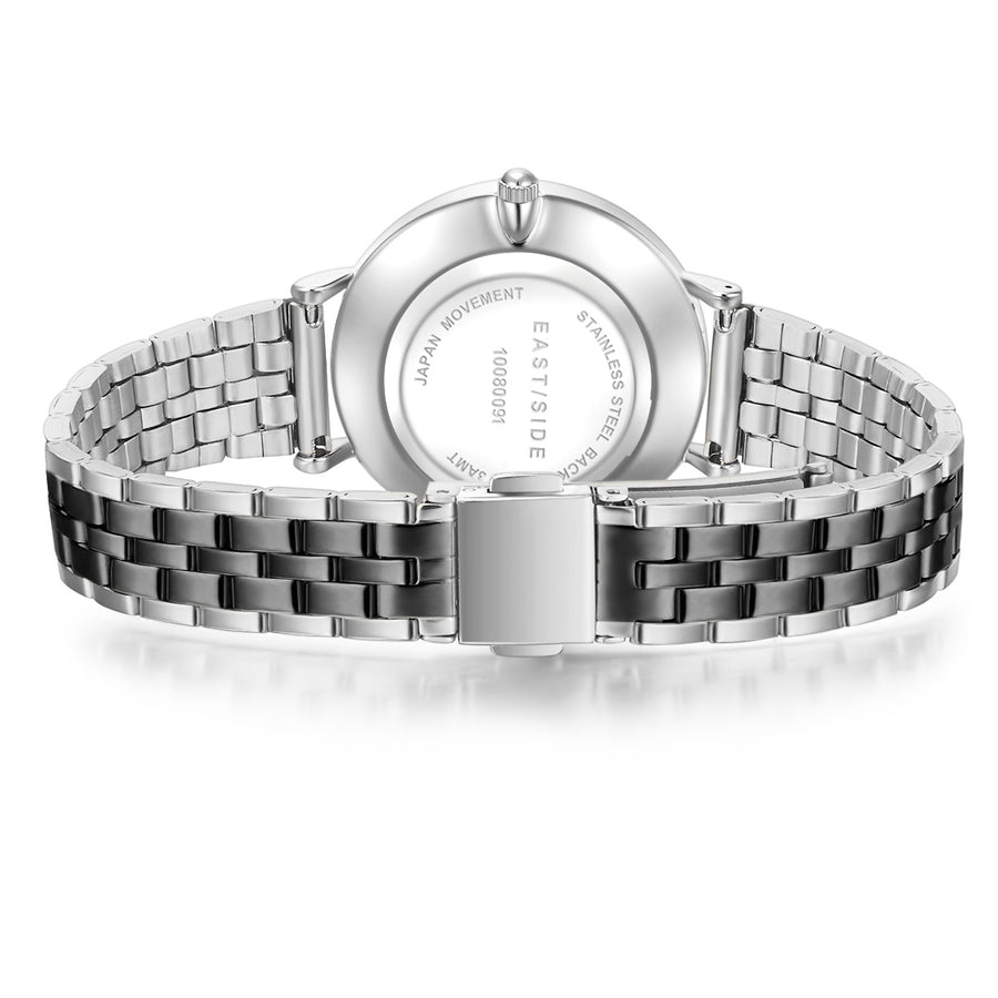 Damen Quarzuhr silber Edelstahl silber/anthrazit