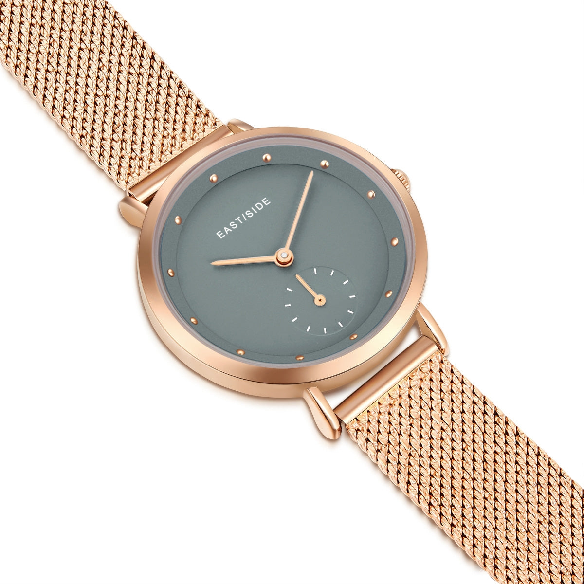 Damen Quarzuhr roségold Edelstahl roségold