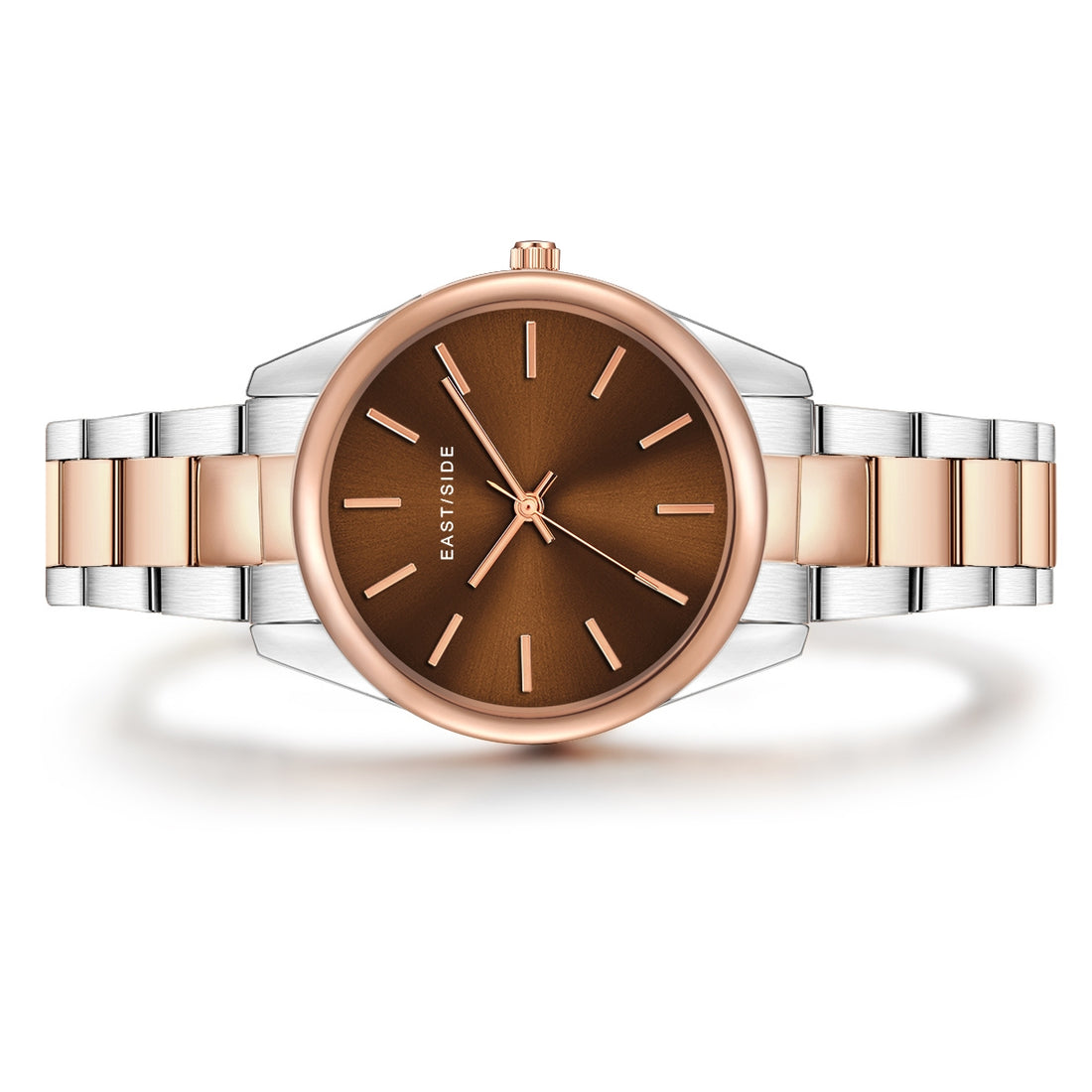 Damen Quarzuhr roségold Edelstahl silber/roségold