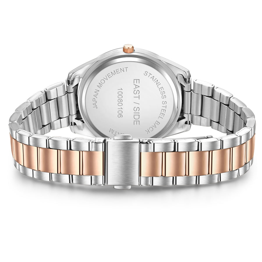 Damen Quarzuhr roségold Edelstahl silber/roségold