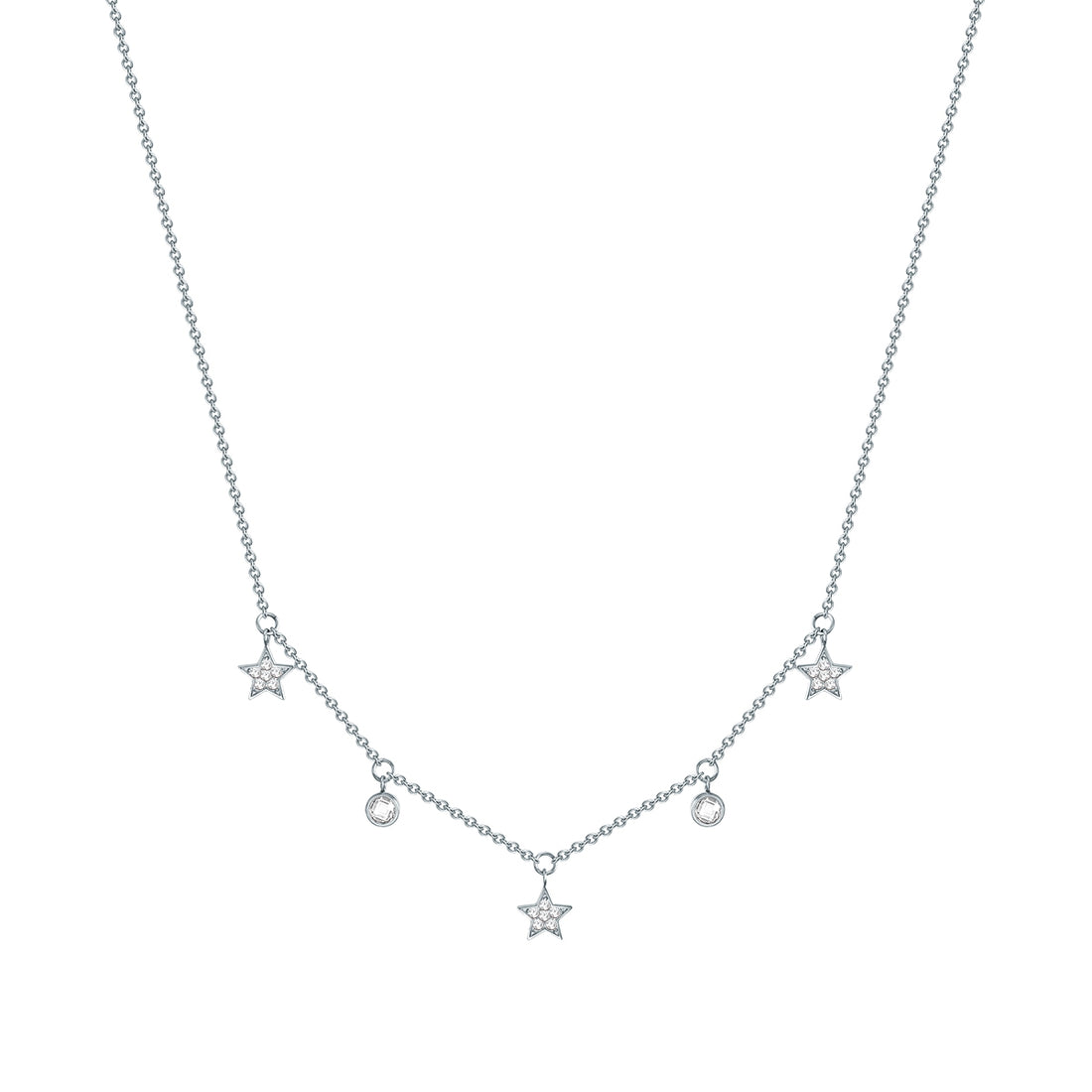 Kette mit Anhänger Edelstahl Preciosa weiß