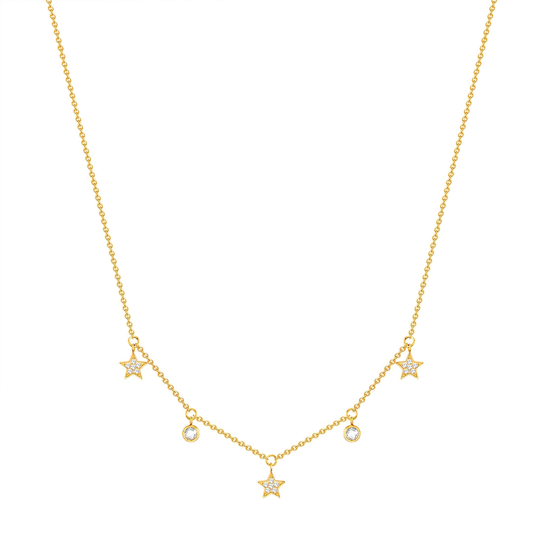 Kette mit Anhänger Edelstahl gelbgold Preciosa weiß
