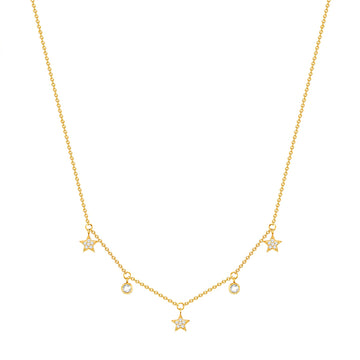 Kette mit Anhänger Edelstahl gelbgold Preciosa weiß