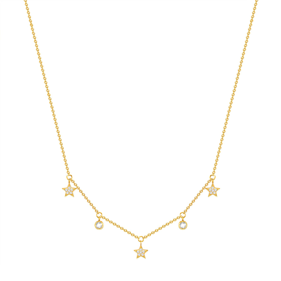Kette mit Anhänger Edelstahl gelbgold Preciosa weiß