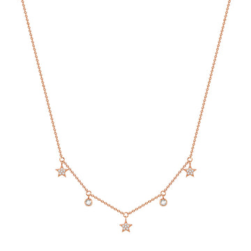 Kette mit Anhänger Edelstahl roségold Preciosa weiß